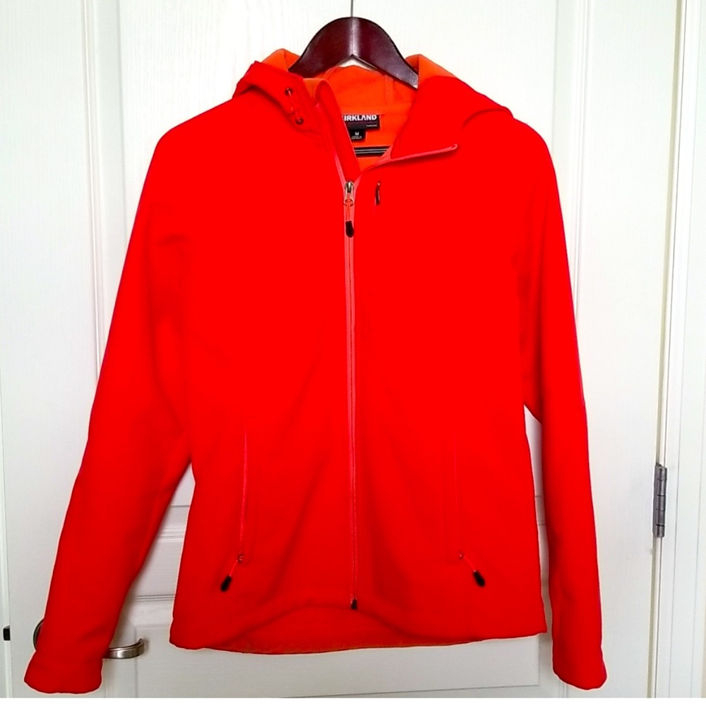 Red Orange Hooded Softshell Jacket